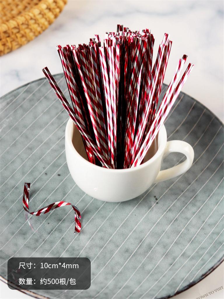 500Pcs 10cm Laser Wire Metallic Twist Ties DIY Baking Packaging Lollipop Dessert Candy Sealing Gift Bag Decor