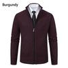 Men's Autumn/Winter Stand-Up Collar Zipper Cardigan Jacket with Velvet Knit