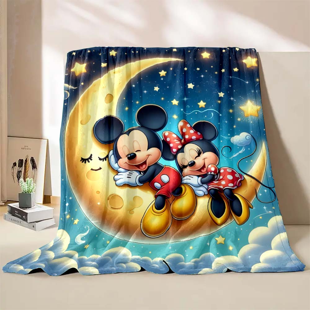3D Mickey and Minnie Mouse Blankets Ultra Soft Cozy Blanket Lightweight Fleece Fuzzy Plush Throw Blankets for Bed Chair Gifts