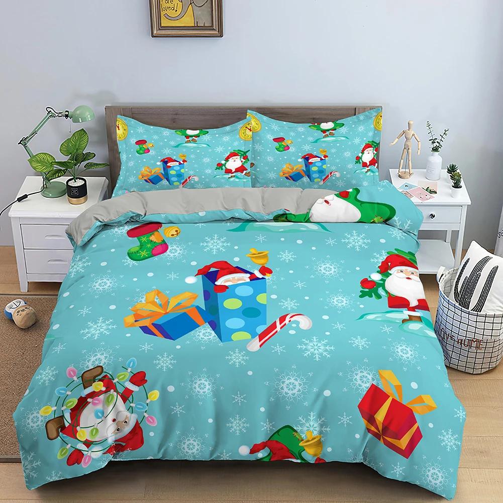 Comforter Christmas Snowman Christmas Hat Merry Christmas Style Decor King Queen Full Sizes For Women Men Kids Holiday Gifts