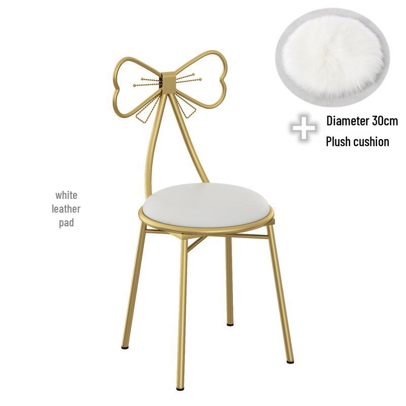 Princess Butterfly Makeup Chair with Detachable Backrest - Ideal for Small Apartment Bedrooms and Vanity Spaces