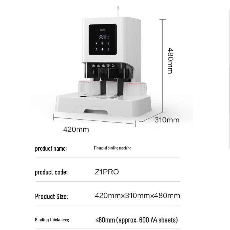 Deli Z1PRO Financial Binding Machine CN Plug (adapter Included)