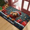 VIKAMA Snow Gift Christmas Doormat Non-Slip Washable Front Entrance Rug Indoor Outdoor Winter Holiday Home Decor Mat