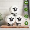 Sheep Toilet Roll Holder 3Pack Standing, 3DPrinted Black Sheep Loo Roll Holder, Cute Bathroom Decor