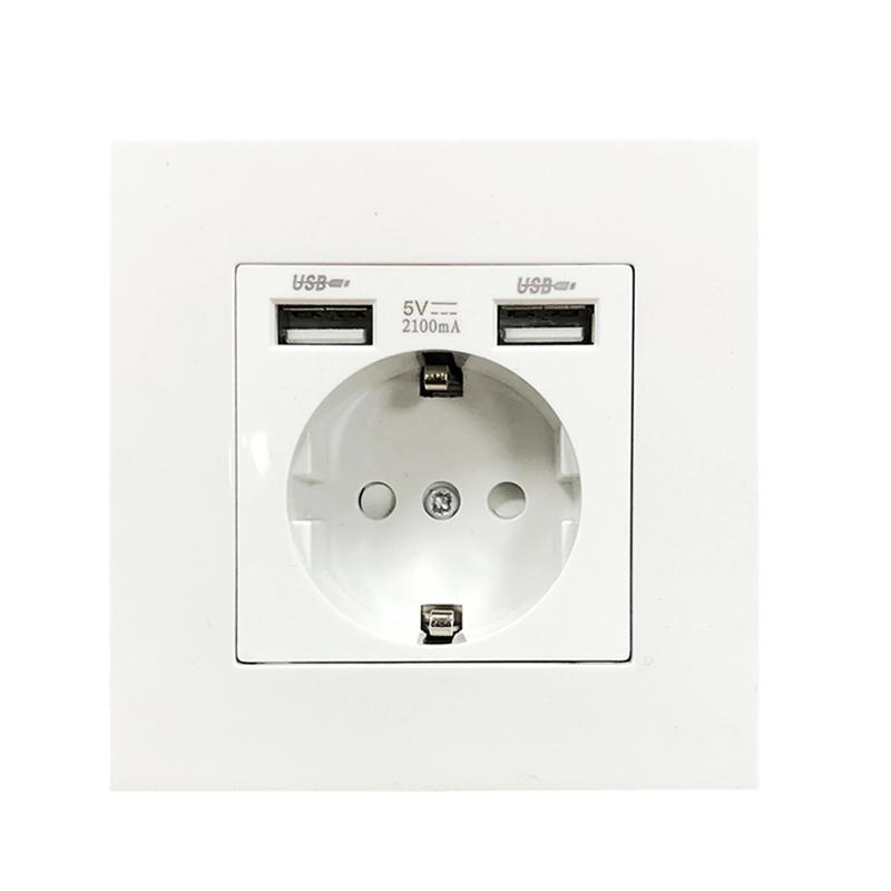 

DepoGuye Eu Usb Wall Socket 2.1A, Household Dedroom Socket Adapter, AC 110V-250V 16A Wall outlet,Korea socket with Usb Built-in 110-250V&EU