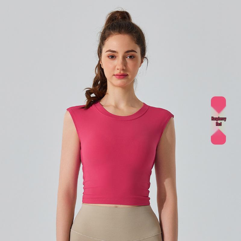 

Європейська та американська футболка для йоги з коротким рукавом, облягаюча, з відкритою спиною та фіксованими грудними вкладишами Extra Large