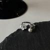 Chinese Style Flower Ring Copper Adjustable Jewelry For Women And Men