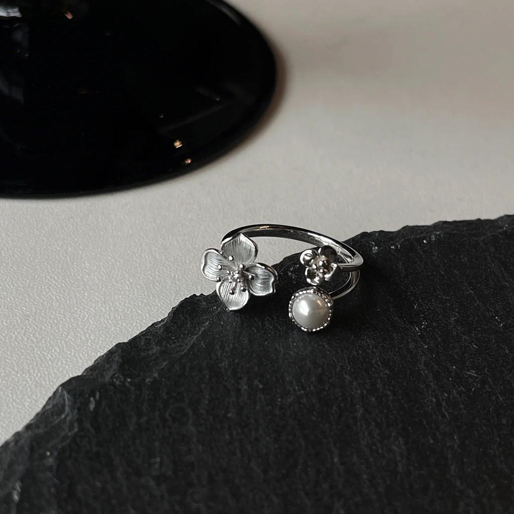 Chinese Style Flower Ring Copper Adjustable Jewelry For Women And Men