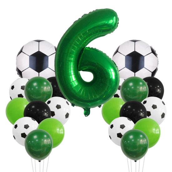 1 Set Ballon Set Fußball Anzahl Form Auslaufsicher Kontrast Farbe Sport Fans Baby Geburtstag Party Dekoration Bogen Ballon Foto prop