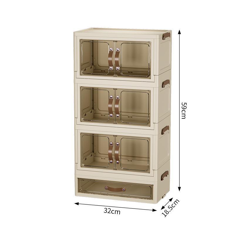 Настольный многофункциональный пылезащитный шкаф для хранения с ящиками для офисных канцелярских принадлежностей Double door three layers one layer кремовый 5080₽