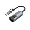 Aluminum USB C Ethernet Adapters 5000/2500/1000Mbps Fast Speed RJ45 Converters Plugs And Play For Laptop PC