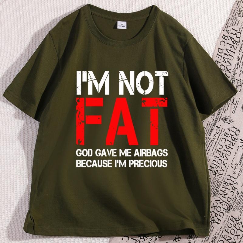 Im Not Fat T Shirt Funny Sarcastic Humor Tshirt Body Positivity Tee Unisex Graphic Printed T Shirts Round Neck Basic Tees Tops