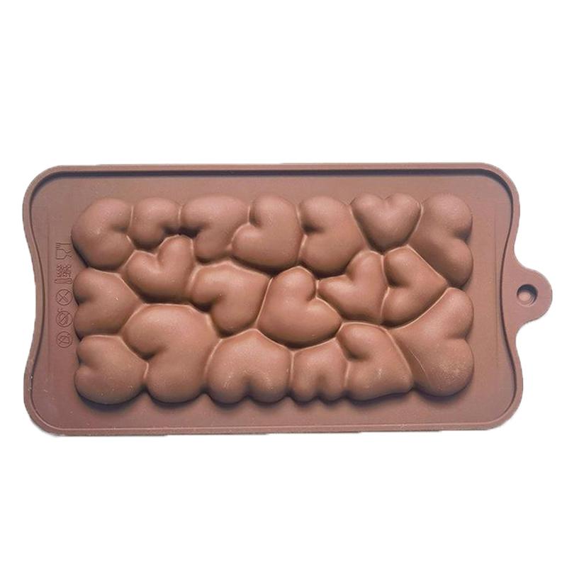 Kaffeefarbene Vollseitige Herzförmige Silikon-Schokoladenkuchenform Küchenutensilien
