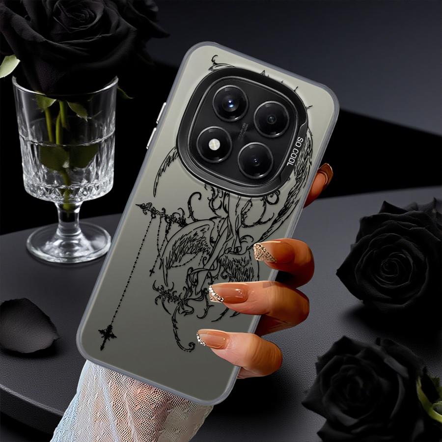 Gothic Style Angel Cross Phone Cover Case for Xiaomi Redmi Note 14 A1 11 Pro 13C 10 A2 Note 13 12 Pro Plus 12 12C 14C