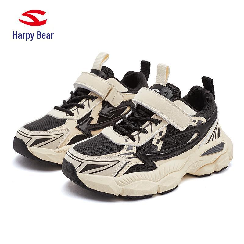 

Happy Bear Kids Leather Velcro Outdoor Sports Casual Shoes 31 чорний/білий