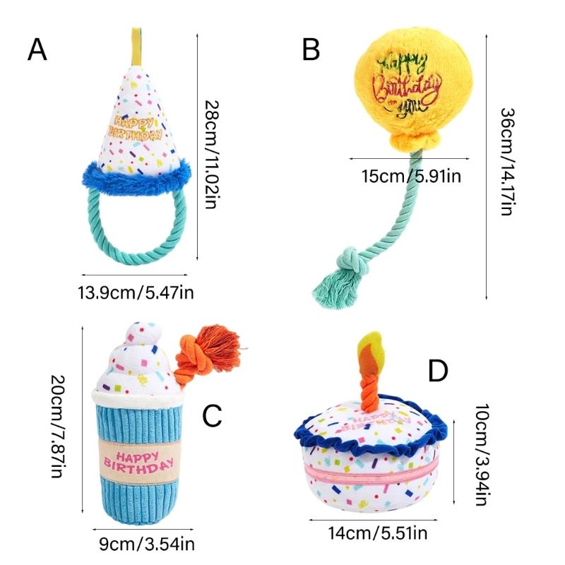 Durability Birthday Themed Dog Chew Toy Machines Washable Dog Chew Toy For Indoor Outdoor Playtimes
