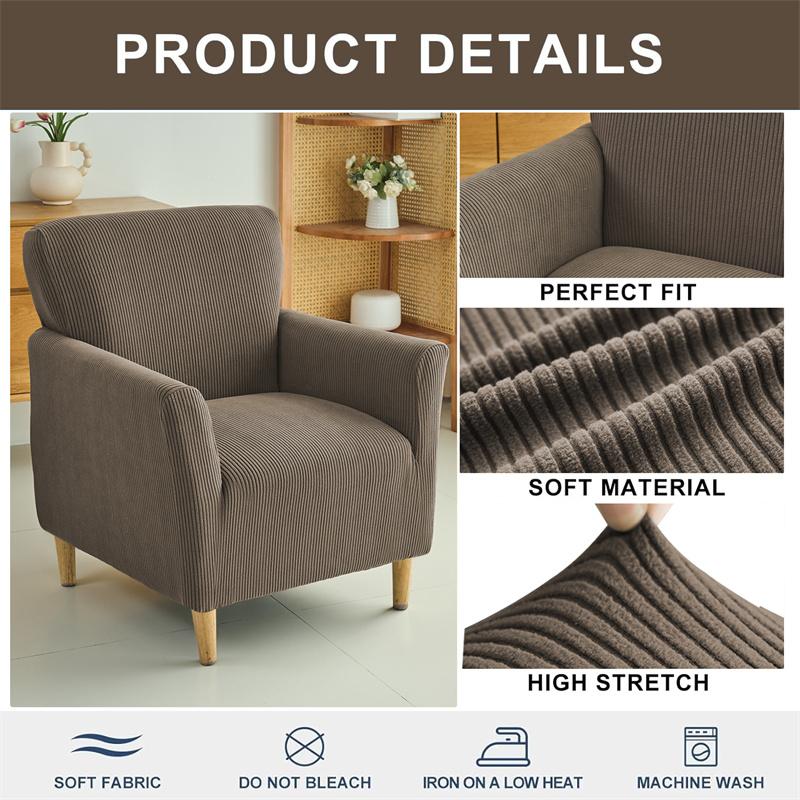 1 Stück Jacquard Stretch Stuhlbezug Einfarbige Tub Sesselhülle Einzelsofaabdeckung Sofaschutz Bar Theke Heimdekoration