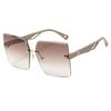 Hot-selling fashion temperament sunglasses European and American trend glasses trimmed frameless sunglasses polygonal sunshades