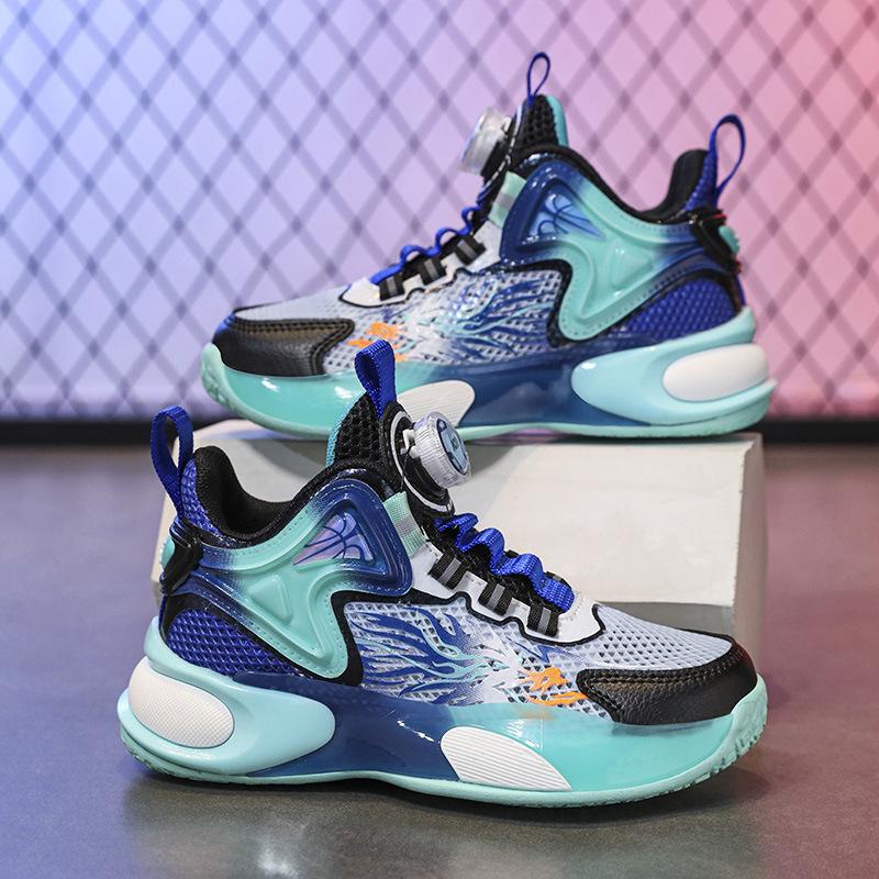 Boys' sports shoes summer single net hollow 2025 new children's shoes basketball shoes medium and older children's non-slip running shoes
