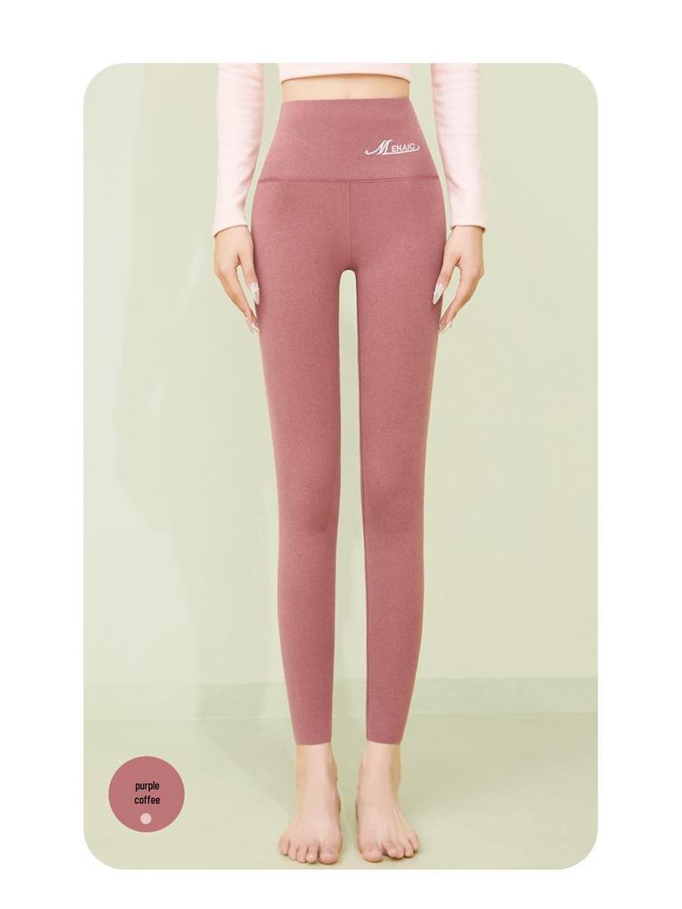 2025 Women's Slimming Seamless Velvet Lined Pants - High Waist, Plus Size Leggings for Warmth In Autumn/Winter