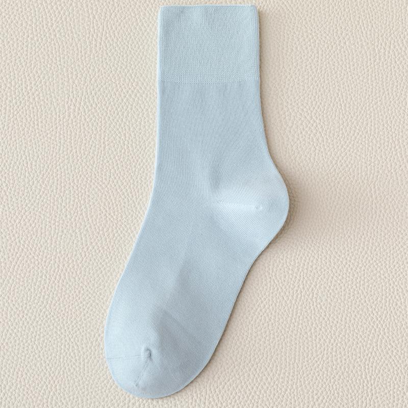 Women's Postpartum Mid-Calf Cotton Socks - Summer Style, Solid Color, Loose Cuff, Plus Size, Spring/Autumn/Summer.