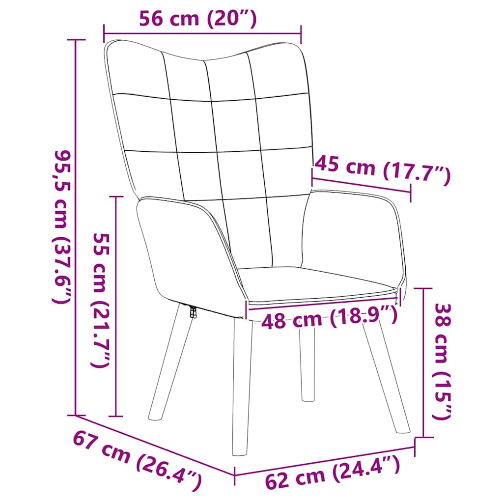 Cream Armchair 62 x 67 x 95.5 cm Sherpa Fabric