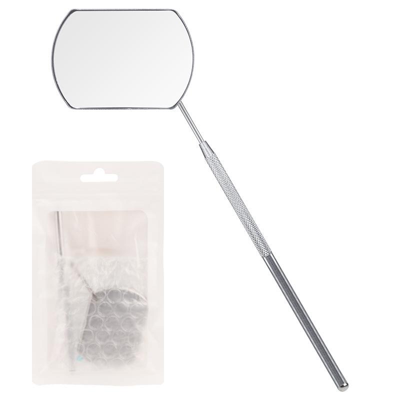 1Pc Handheld Square Eyelash Extension Inspection Mirror, Stainless Steel Eyelash Extension Auxiliary Tool