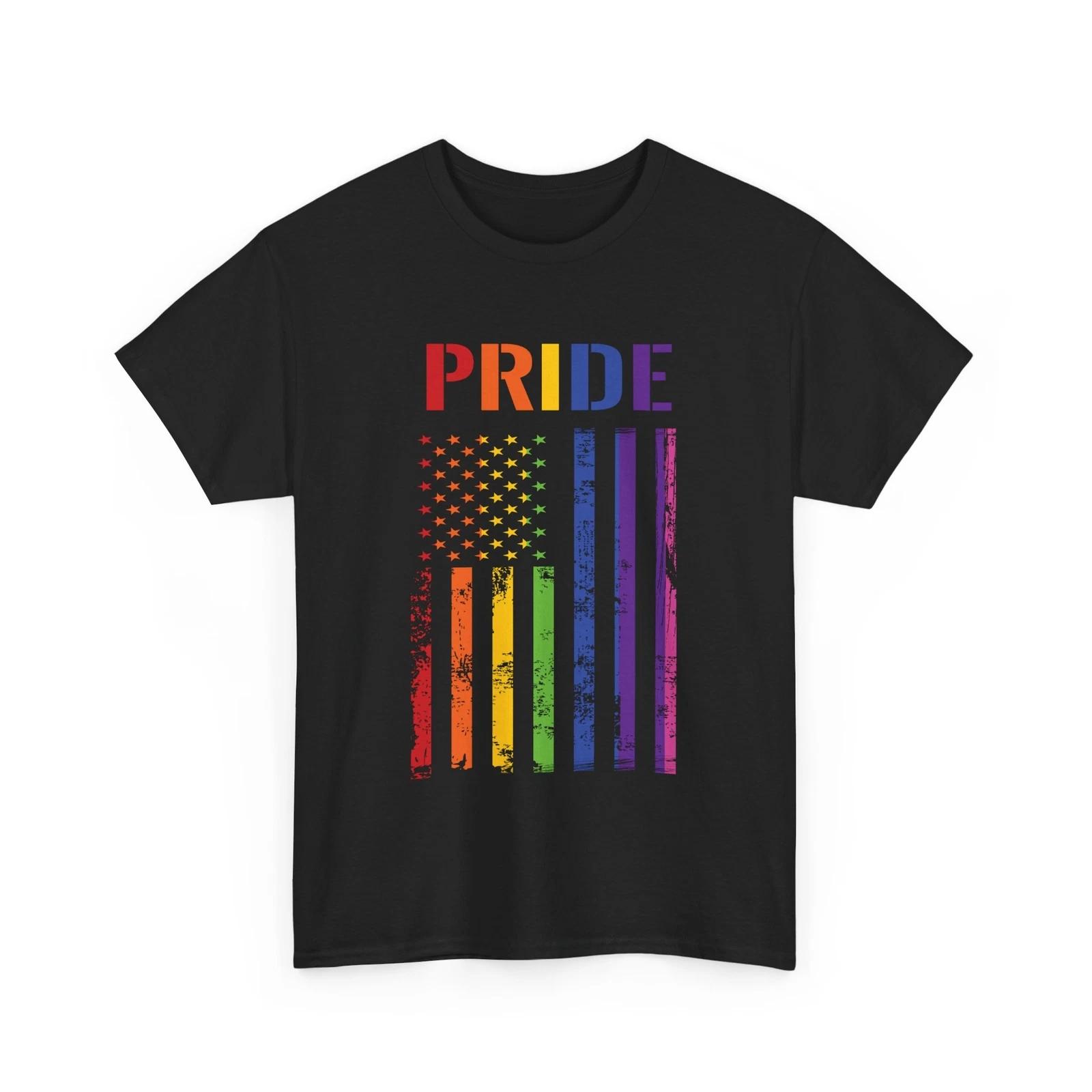 

Pride USA Flag Lgbt T-Shirt | Rainbow LGBTQ+ Tee | Equality & Human Rights 4XL
