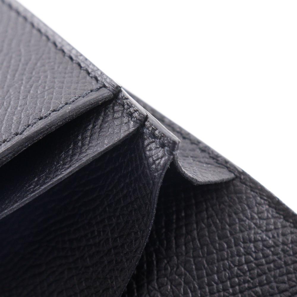 HERMES Beansufla Purse black Epsom unisex Used