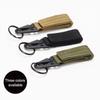 1PC Outdoor Tactical Nylon Webbing Carabiners Buckle Keychain Multi-functional Mountaineering Olecranon Hook MOLLE Key Belt