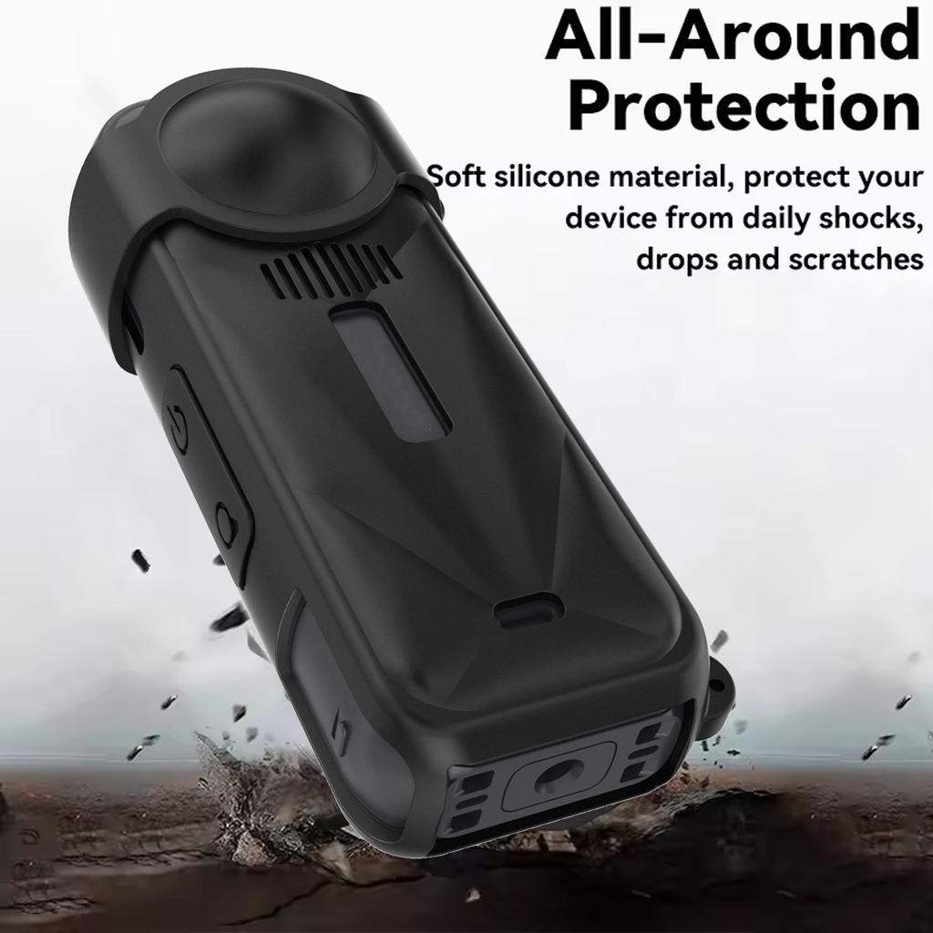 5in1 Silicone Case Lens Protective Cover Strap Keychain for Insta 360 X5 Shell Len Cap HD Anti-Scratch Soft Film for Insta360 X5