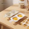 Heat Resistant Egg Cookware Dual-Cavity Microwave Poacher, Cooker Steamer with Lid Fast Breakfast Cooking Tool Handle, Nonstick Poaching Maker,