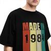 Men's T-Shirts Made In 1984 Birthday Limited Edition Pure Cotton Tees Short Sleeve 40 Years Vintage T Shirts Crewneck Tops
