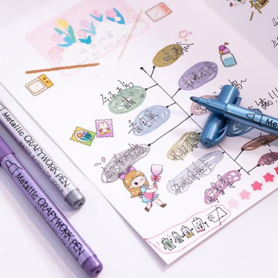 Zestaw 12 szt./pudełko długopisów żelowych Jasne, nasycone kolory Mocne pokrycie Klips Projekt Długopisy atramentowe Papier