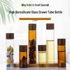 Acacia Wood Glass Bottle with Green Lid for Capsules/Tablets