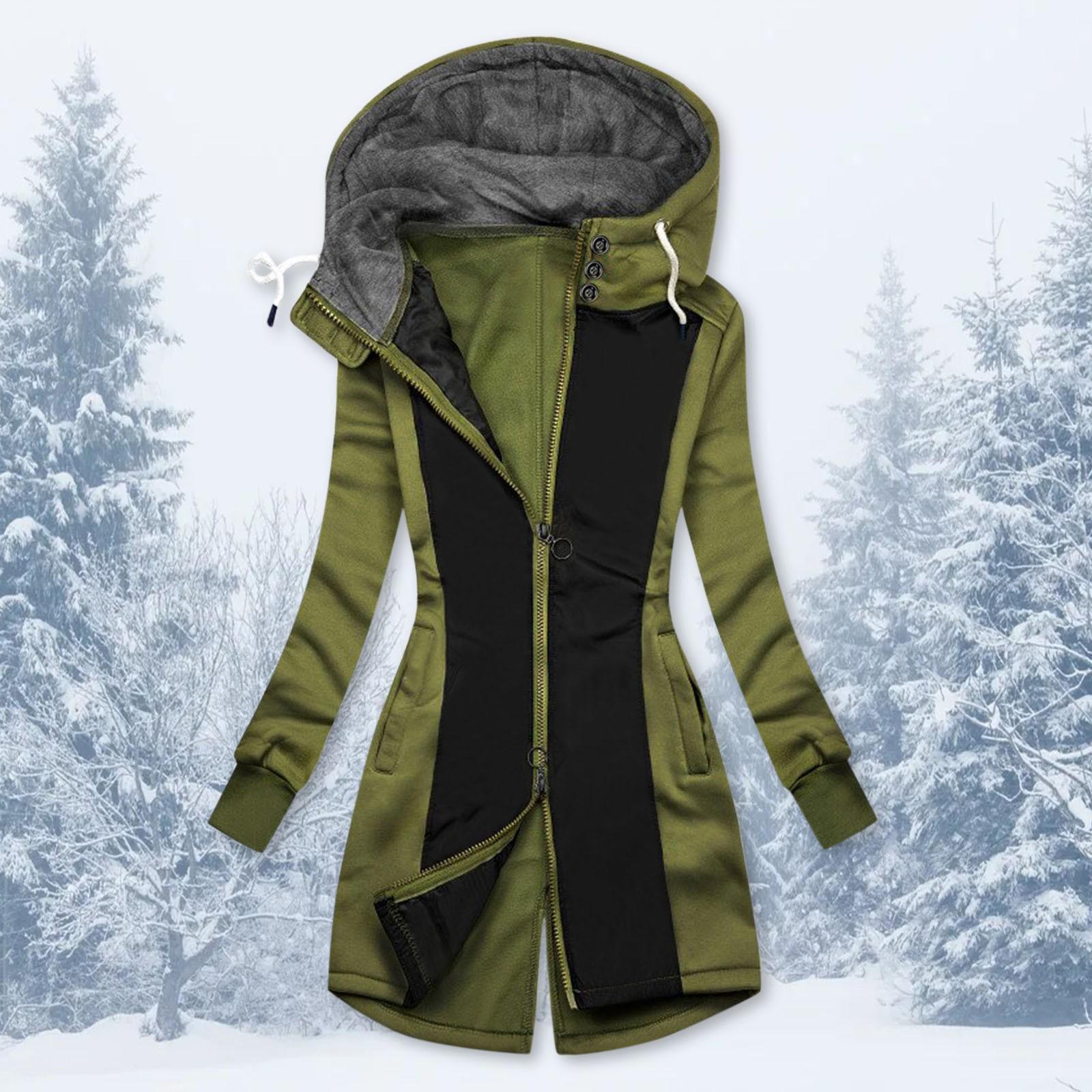

European & American Autumn/Winter Women s Hooded Fleece Sweatshirt Coat L