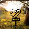 Picchetto Commemorativo da Giardino in Metallo, Targhetta Personalizzata per la Tomba di un Animale Domestico Deceduto, Targa Personalizzata con Impronta di Zampa di Cane, Regalo di Condoglianze per Animali Domestici da Esterno
