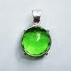 Naturalny wisiorek Zielony topaz Okrągły 60,70 Ct Srebro próby 925 Kamienie CERTYFIKOWANE my-387-k
