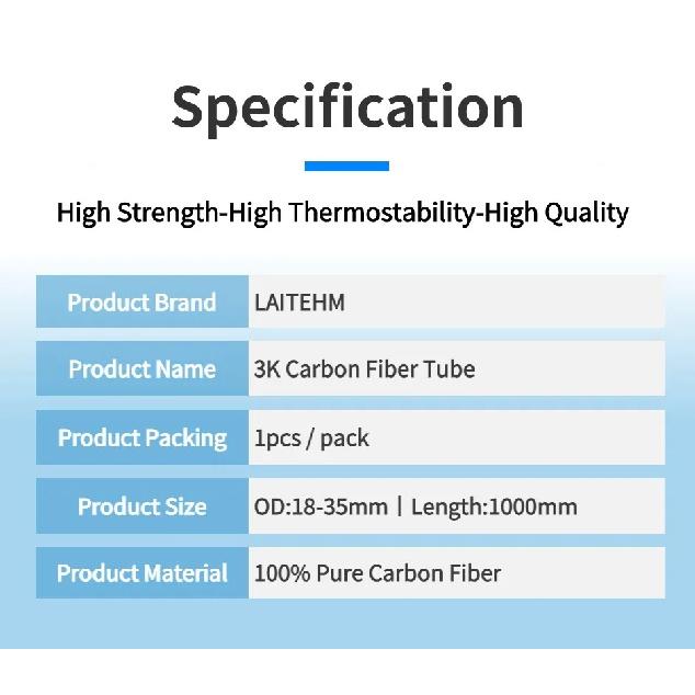 3k Carbon Fiber Tube Twill Matte OD18 20 21 22 23 24 25 26 27 28 29 30 32 35mm Length 1000mm Drone AccessoriesCarbon Fiber Tube