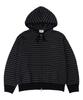 Graver [Unisex] Of_Symbol Embroidered Knit Striped Zip-Up Hoodie_Black Charcoal