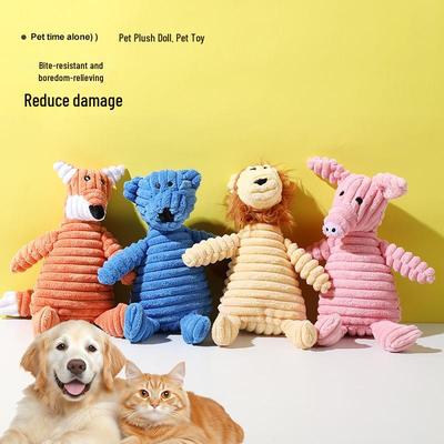 Interactive Cartoon Animal Plush Toy - Bite-Resistant Teething and Sounding Toy for Dogs, Ideal for Boredom Relief