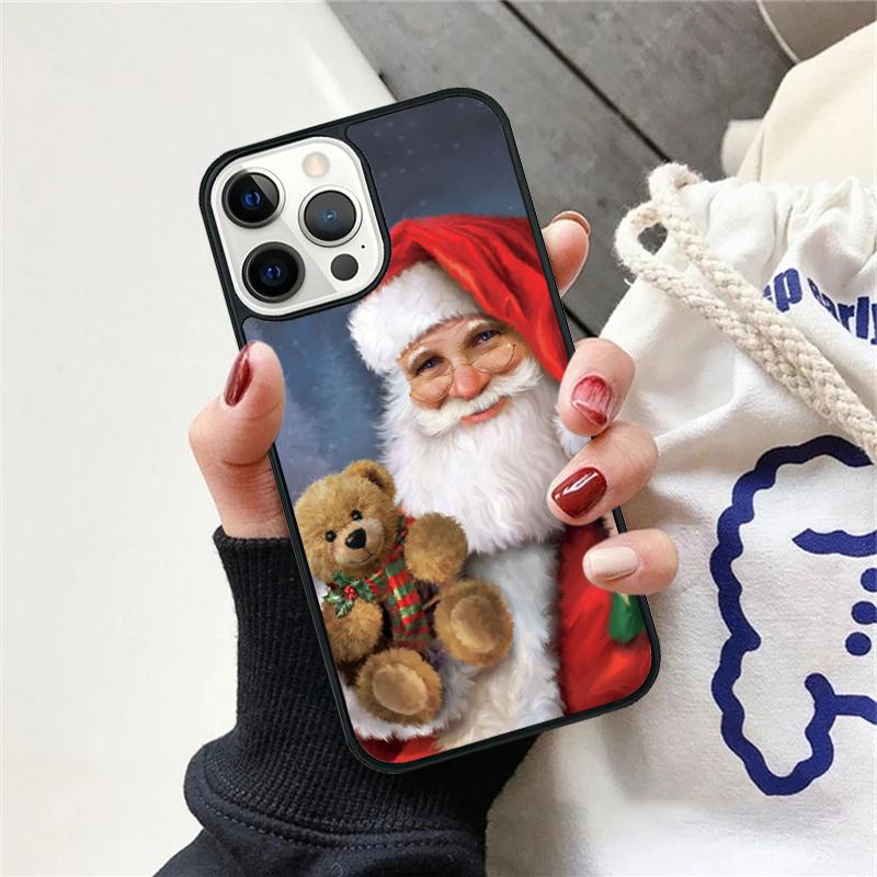 Christmas Santa Claus Phone Case For iPhone 17 Air 15 16e Cover 11 13 14 Pro Max 12 Plus Max Fundas