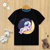 Childrens Pure Cotton Tshirt Astronaut Print Tshirt  Oneck Short Sleeve Kids Clothes Boys Clothes Girls Clothes