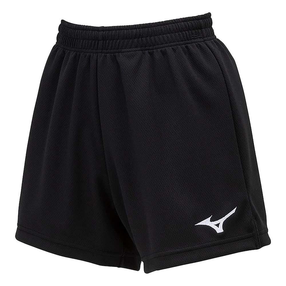Volleyball Wear Game Knit Inseam 11cm Sweat Quick L [Mizuno] Pants, Material, (L Size), Absorbent, Drying, V2MBB202, Women's, Black,