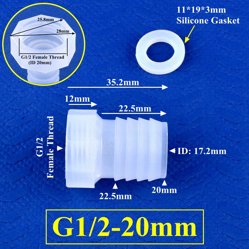 

ПП Прямой соединитель G1/2 3/4 Внутренняя резьба на 4~25 мм Ёлочка Микроирригация Садовый Водяной Пагода Шланговый Соединитель Фитинги для Аквариумного Бака G1/2 -20mm (10 Pieces)
