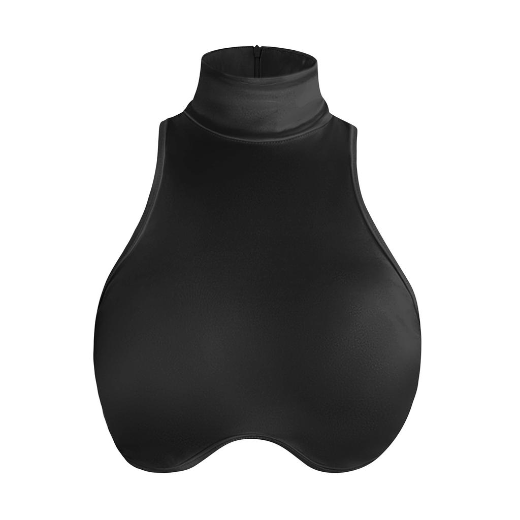European and American women's clothing pullover round neck sleeveless exposed navel short small vest women's summer outer wear inner design top