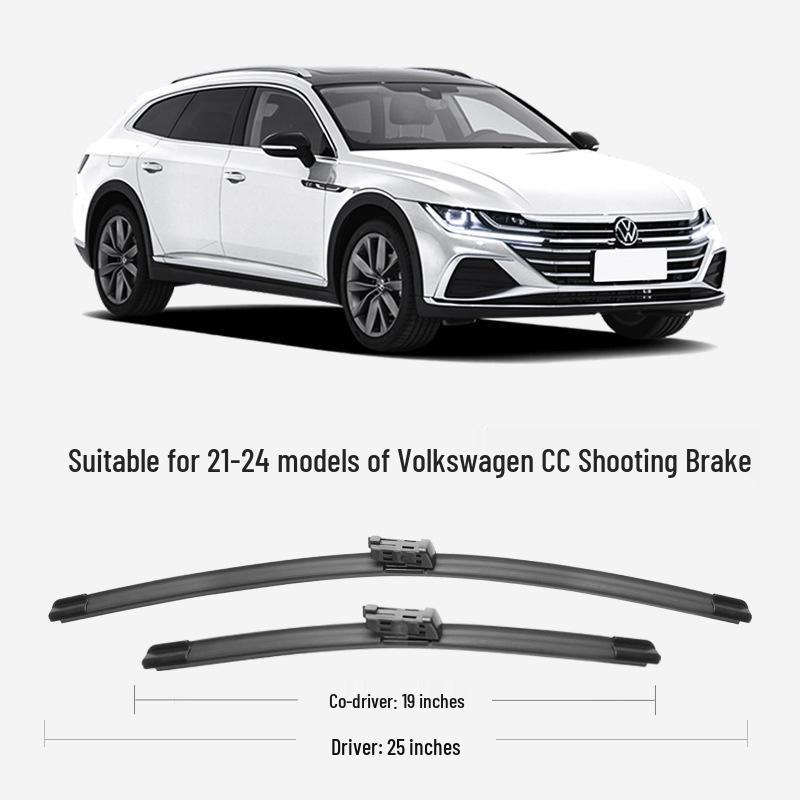 Volkswagen CC Shooting Brake Front & Rear Wipers (2023-2024) – Silent Frameless Rubber Strip Volkswagen CC 2019-2024 (Front Wipers Set)