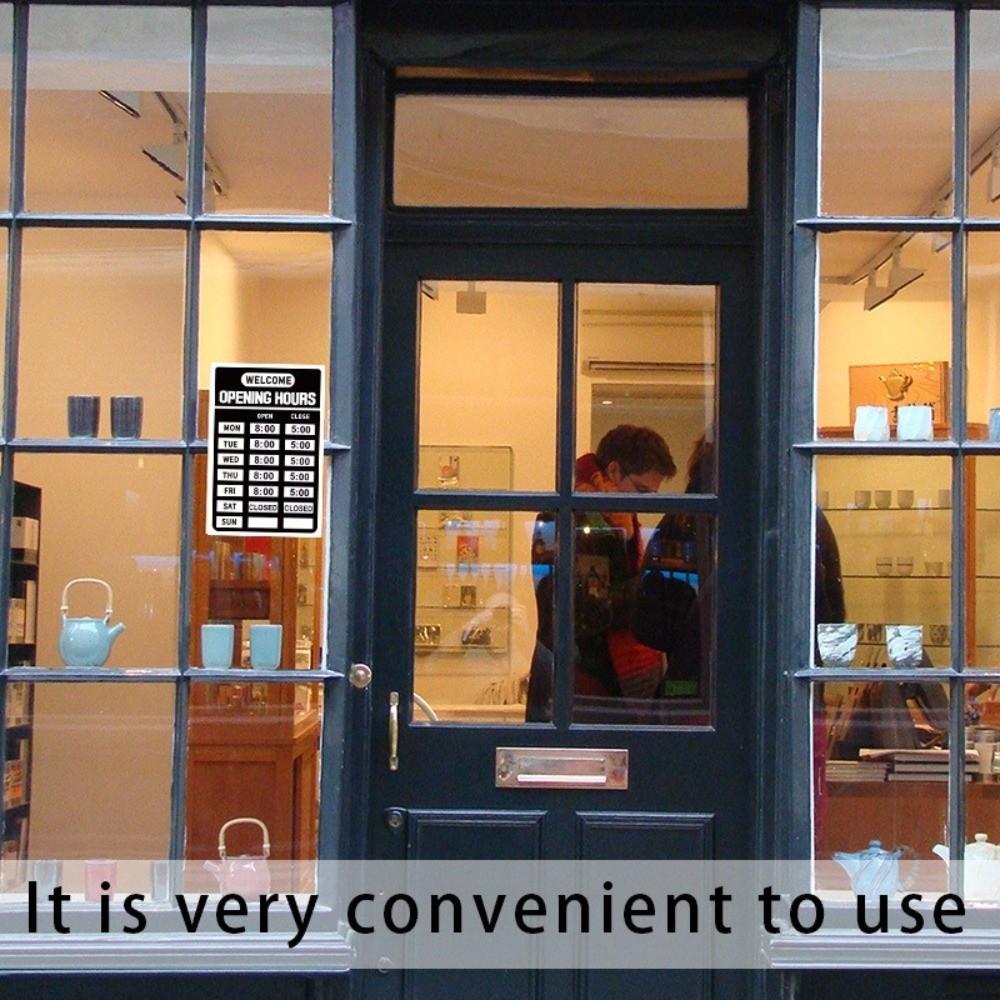 Self-Adhesive Business Hours Sticker Waterproof Open Close Time Sign  Glass Door Application