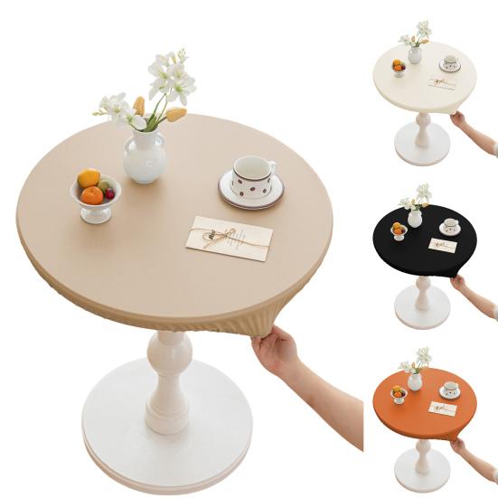 Round Fitted Tablecloth Elastic Table Cover Waterproof Wipeable Table Cloth for Indoor Outdoor Picnic Kitchen Dining 24"-47