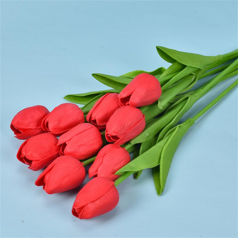 Multicolor Tulips Artificial Flower For Easter Spring Wreath Wedding Bouquet Centerpiece Floral Arrangement Cemetery Table Decor